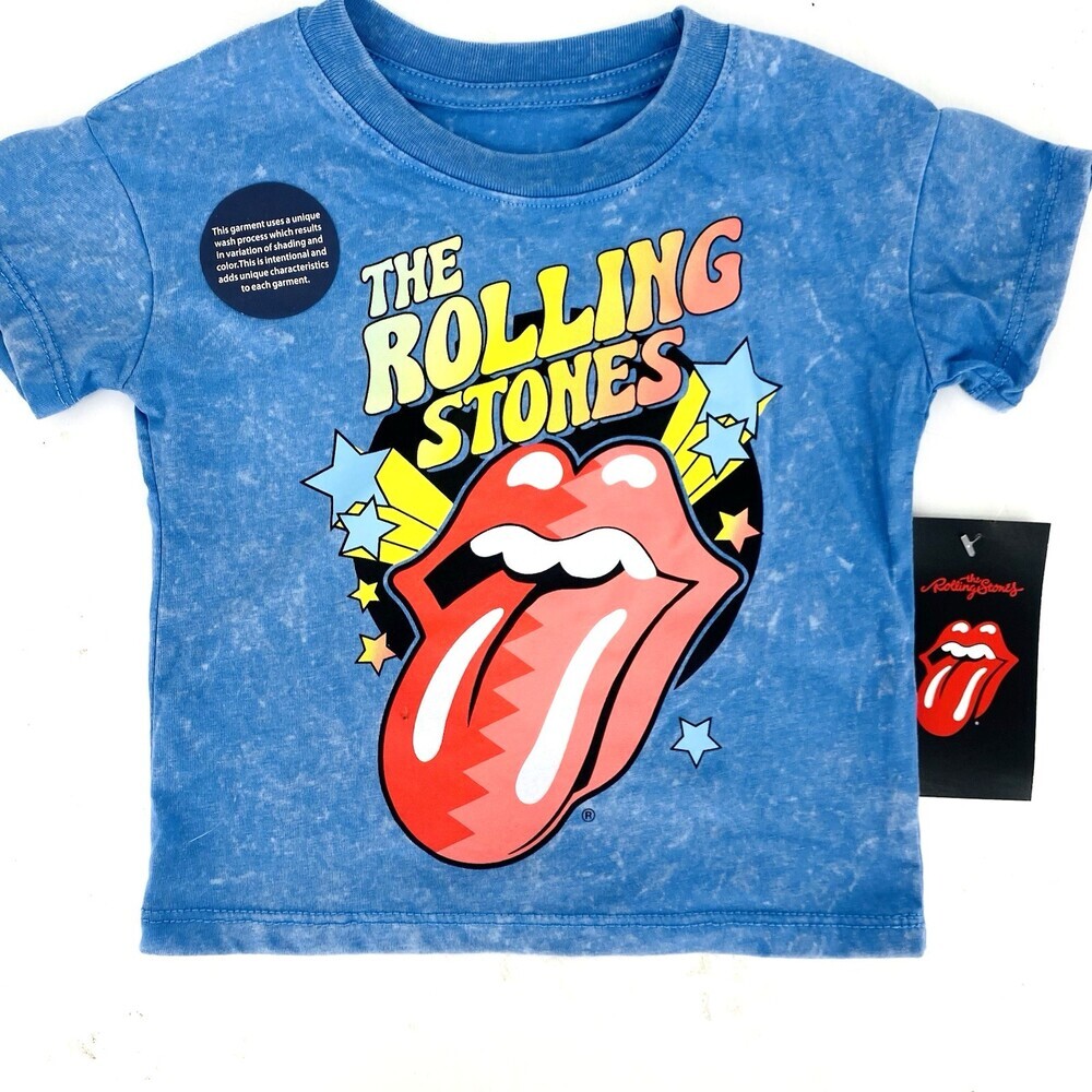 NEW! Rolling Stones Graphic Print Acid Wash Tee Baby Size 12 Months Throwback